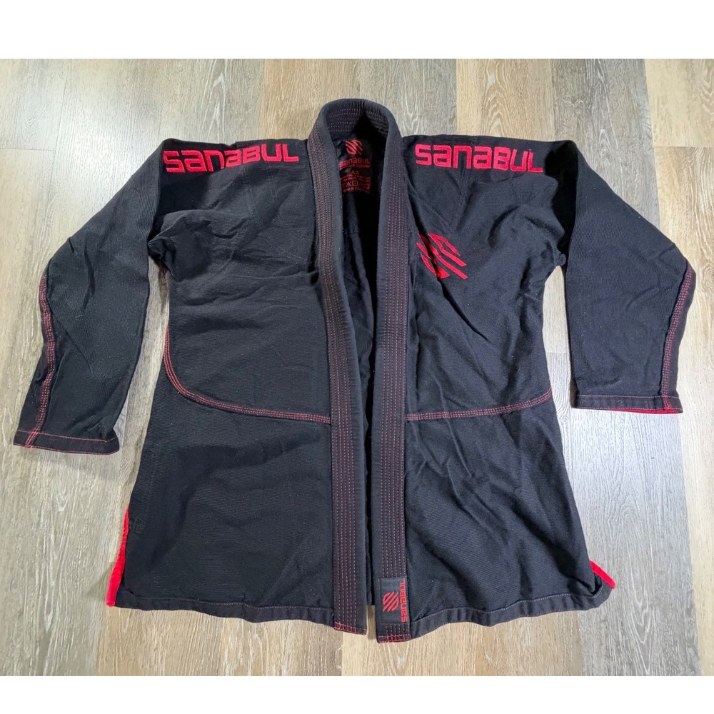 Sanabul BJJ Gi Top Mens A3 Black Red Embroidered Jiu Jitsu Kimono Jacket